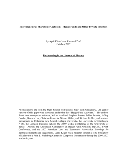 Entrepreneurial Shareholder Activism