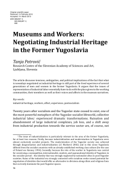 Negotiating industrial heritage in the former Yugoslavia