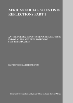 Anthropology in Post-Independence Africa - Heinrich-B&ouml;ll