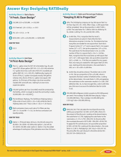 Answer Key: Designing RATIOnally