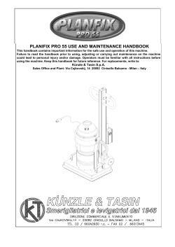 planifix pro 55 use and maintenance handbook