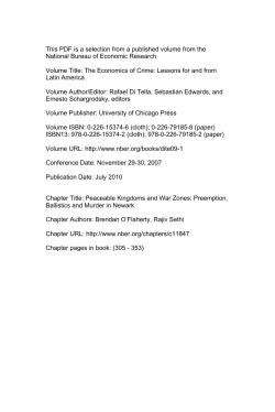 The Economics of Crime: Lessons For and From Latin America