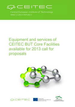 Equipment and services of CEITEC BUT Core Facilities available for