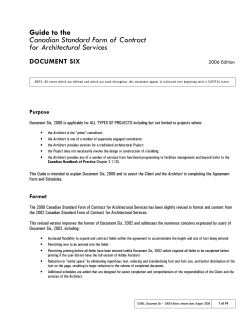 Guide to the Canadian Standard Form of Contract for Architectural