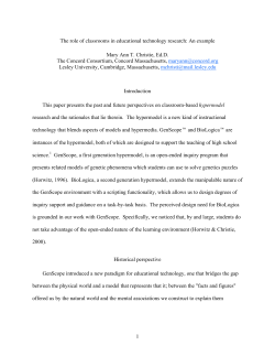 1 The role of classrooms in educational technology research: An