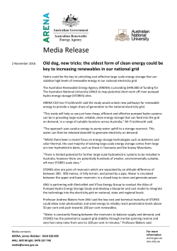 Media Release - Australian Renewable Energy Agency