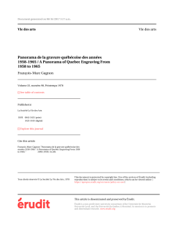 Panorama de la gravure qu&eacute;b&eacute;coise des ann&eacute;es 1958-1965