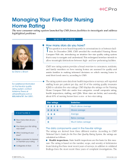 Managing Your Five-Star Nursing Home Rating