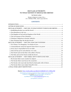 SECULAR AUTHORITY: TO WHAT EXTENT IT SHOULD BE