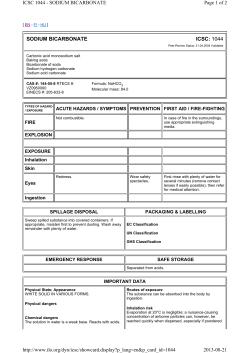 SODIUM BICARBONATE ICSC: 1044 Page 1 of 2 ICSC 1044