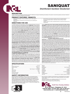 Technical Data Sheet SaniQuat TDS English GHS