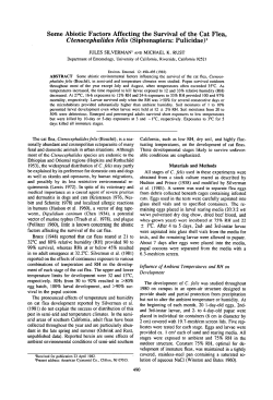 Some Abiotic Factors Affecting the Survival of the Cat Flea