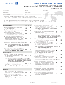 United PetSafe&reg; Animal Acceptance and Release