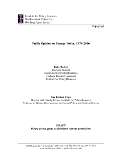 Public Opinion on Energy Policy, 1974-2006