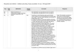 Respiratory tract infections (RTI): stakeholder comments on