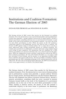 Institutions and Coalition Formation: The German Election of 2005