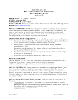 Honors 2305 - Angelo State University