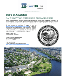 city manager - the City of Cambridge