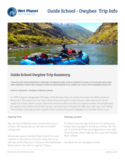 Guide School - Owyhee Trip Info