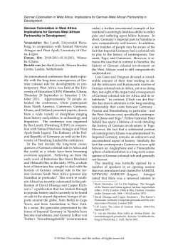 German Colonialism in West Africa: Implications for - H-Soz-Kult