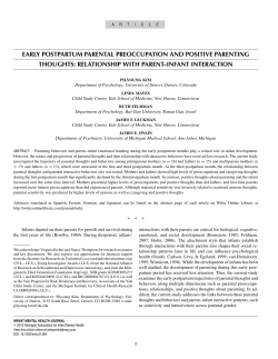 Early postpartum parental preoccupation and