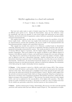 MixNet application to a food web network