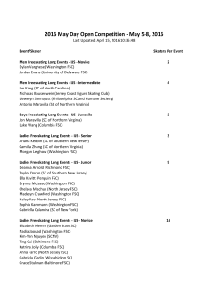 2016 May Day Open Competition - May 5-8, 2016