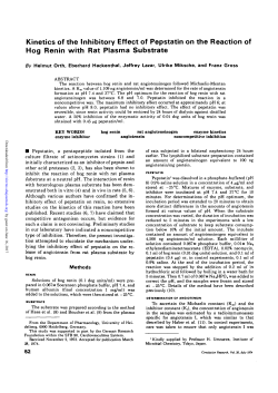 Kinetics of the Inhibitory Effect of Pepstatin on the Reaction of Hog