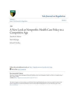 A New Look at Nonprofits: Health Care Policy in a Competitive Age