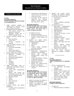sixth grade grade level expectations - Fox C