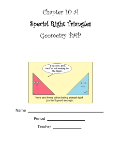 Chapter 10 A Special Right Triangles Geometry PAP