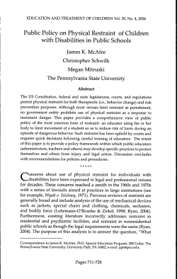 Public Policy on Physical Restraint of Children