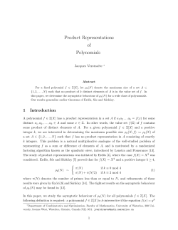 Product Representations of Polynomials