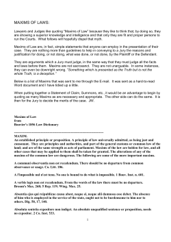 maxims of laws - Love for Life