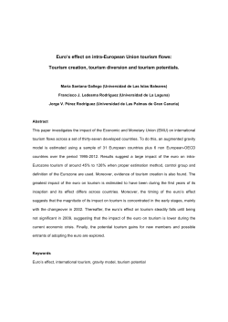 Euro`s effect on intra-European Union tourism flows: Tourism