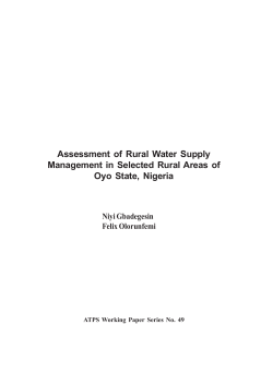 Assessment of Rural Water Supply Management in