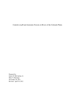 Controls on pH and Ammonia Toxicity in Rivers of the Colorado Plains