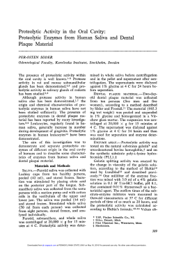 Proteolytic Activity in the Oral Cavity: Proteolytic Enzymes from