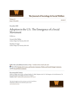Adoption in the U.S.: The Emergence of a Social Movement