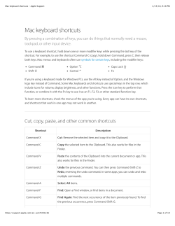 Mac keyboard shortcuts