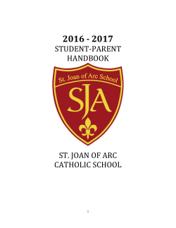 Parent-Student Handbook - St. Joan of Arc School