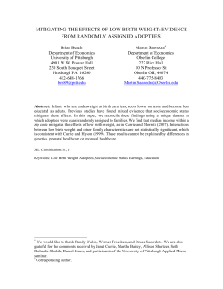 mitigating the effects of low birth weight: evidence from randomly