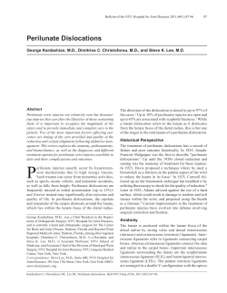 Perilunate Dislocations