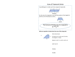 Area of Trapezoid Notes The formula to find the area of a trapezoid