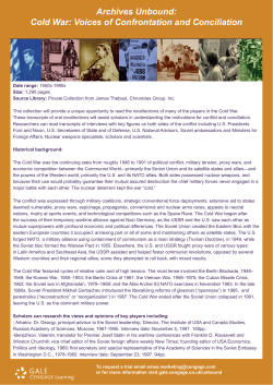 Cold War: Voices of Confrontation and Conciliation