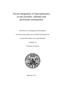Social integration of macroparasites in ant societies: ultimate and