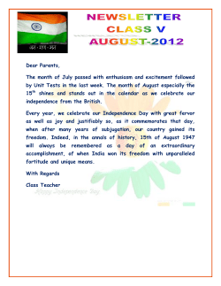 Dear Parents, The month of July passed with - My