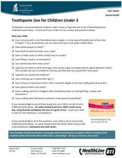 Toothpaste Use for Children Under 3 / Children Over 3
