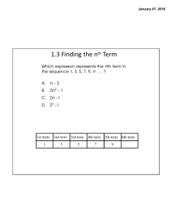 1.3 Finding the nth Term
