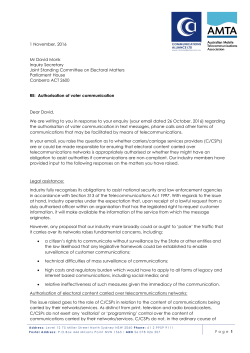 November 2016 AMTA/CA Submission